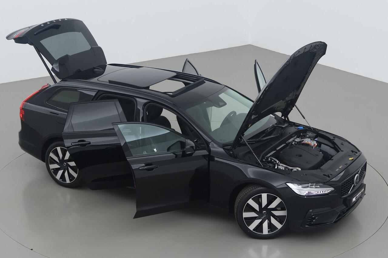 Volvo V90 T6 Plug-in hybrid Ultra Dark | Luchtvering | Massage+Ventilatie | Panoramadak | Head-Up | 360 Camera | Gelamineerd Glas