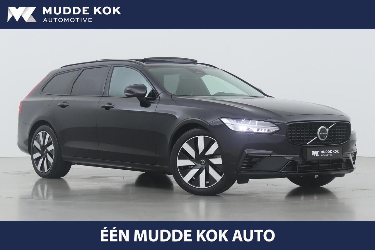 Volvo V90 T6 Plug-in hybrid Ultra Dark | Luchtvering | Massage+Ventilatie | Panoramadak | Head-Up | 360 Camera | Gelamineerd Glas
