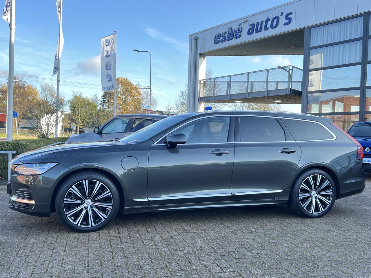Volvo V90 2.0 T6 Recharge 340 pk AWD Inscription Trekhaak Camera Parkeersensoren Navi Leer Stoelverwarming Elek Stoelen ACC Pilot Assist 19 Inch Extra Getint Glas Blis Plug in Hybride