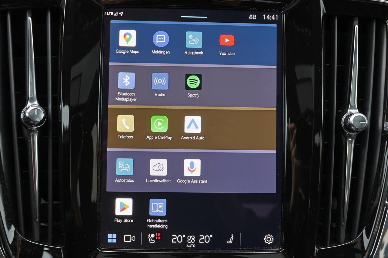 Volvo V90 T6 Recharge AWD Plus Dark - Luchtvering - Panorama/schuifdak - IntelliSafe Assist & Surround - Harman/Kardon audio - Parkeercamera achter - Verwarmde voorstoelen, stuur & achterbank - Parkeersensoren voor & achter - Elektr. bedienb. voorstoelen met geheug