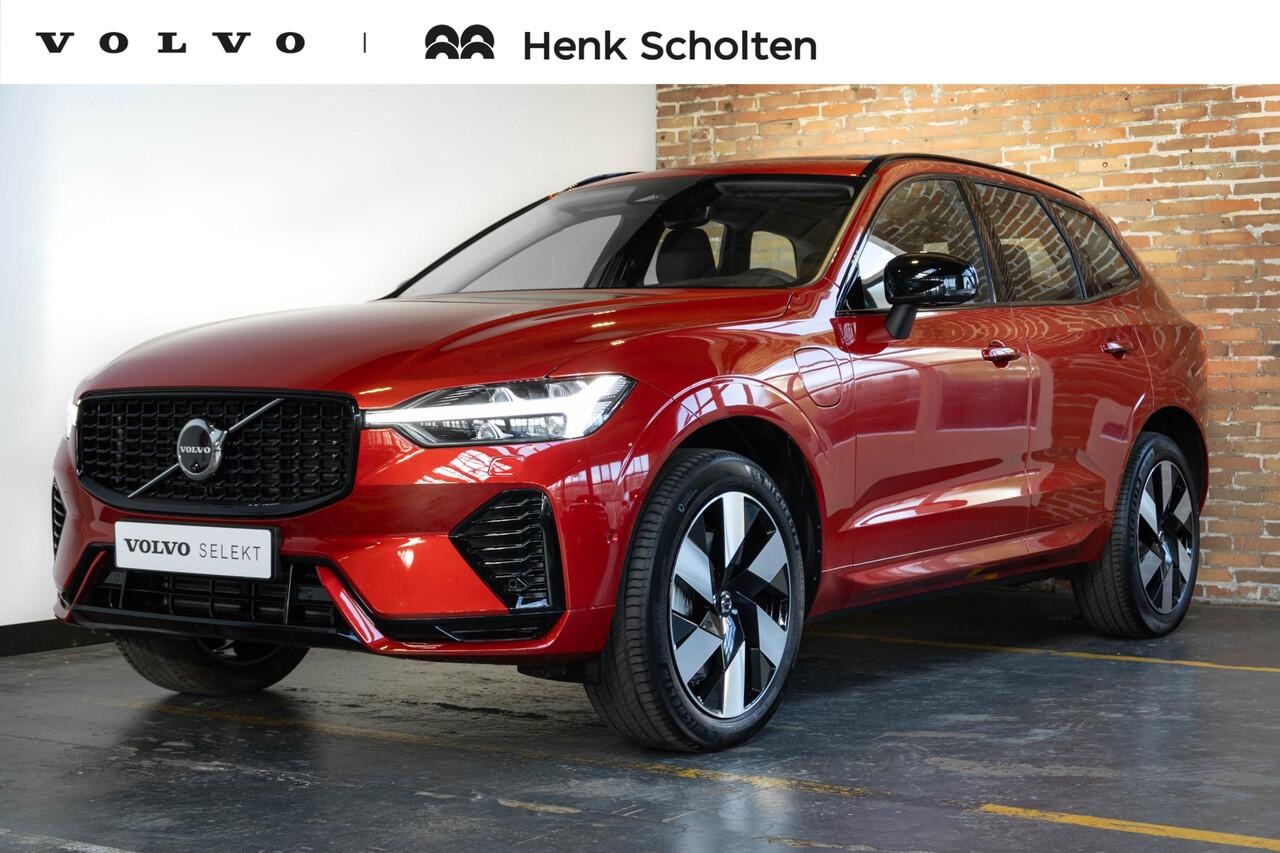 Volvo XC60 T6 Plug-in hybrid AWD Ultra Dark | Panoramadak | Semi Electrische Wegklapbar Trekhaak | 360° Parkeercamera | Stoelverwarming | Lederen Bekleding | Google Infotainment | Parkeersensoren voor + achter | Adaptive Cruise Control