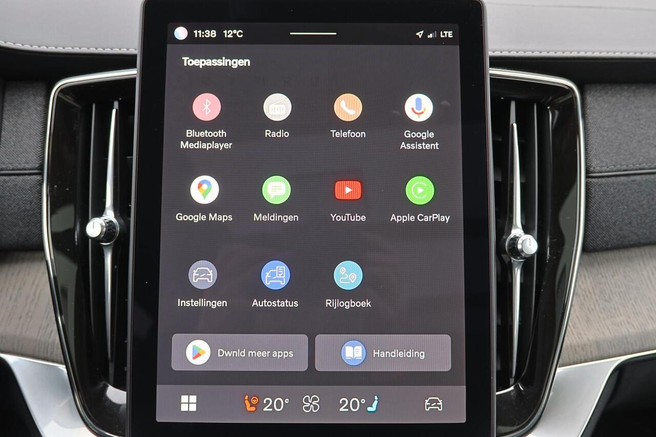 Volvo XC90 T8 Recharge AWD Ultra Dark - Luchtvering - Panorama/schuifdak - IntelliSafe Assist & Surround - 360º Camera - Bowers & Wilkins audio - Verwarmde voorstoelen, stuur & achterbank - Parkeersensoren voor & achter - Elektr. bedienb. voorstoelen met geheugen - 